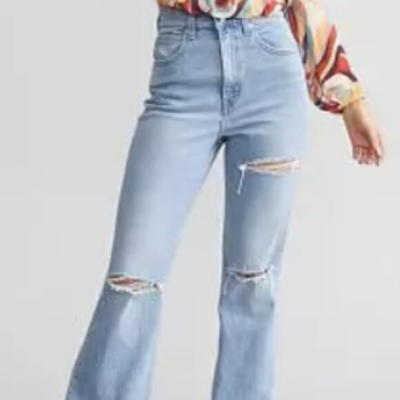 Levis 70's High Rise Flare Distressed Women's Jeans Sz 25 - Picture 1 of 14
